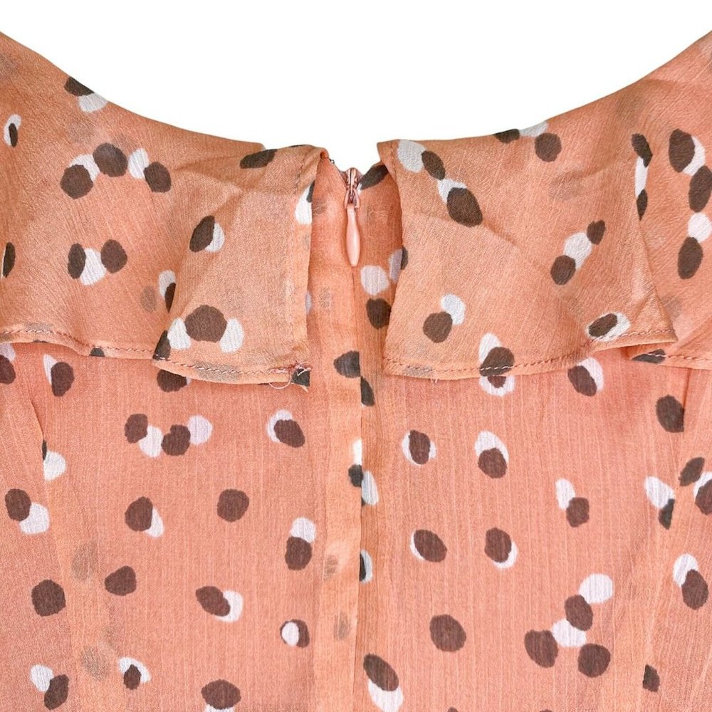 All in Favor Women's M Spaghetti Strap Ruched Front Dress Mauve Spots Dusty Pink - Picture 8 of 11